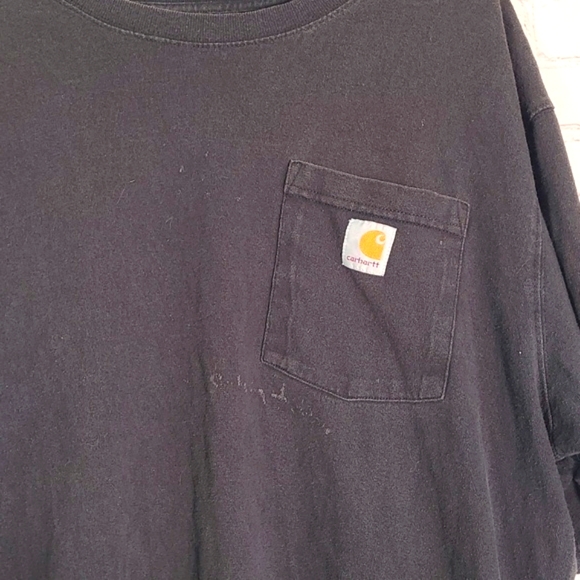 Carhartt Classic Black Distressed Worn Original Fit Tee Tshirt Mens Size Large - Picture 4 of 13